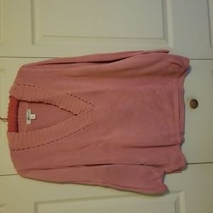 Pink, cotton, tunic sweater by Coldwater Creek